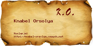 Knabel Orsolya névjegykártya
